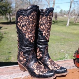 Coral Cowboy Boots